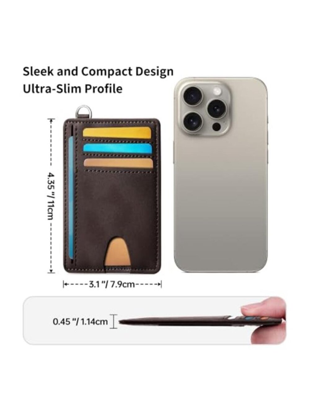 Slim Wallet, Credit Card Holder for Women, Minimalist Front Pocket RFID - Picture 7 of 7